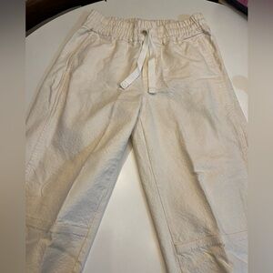 Off White Canvas Drawstring Pants